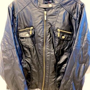 NWT - Pleather bomber jacket